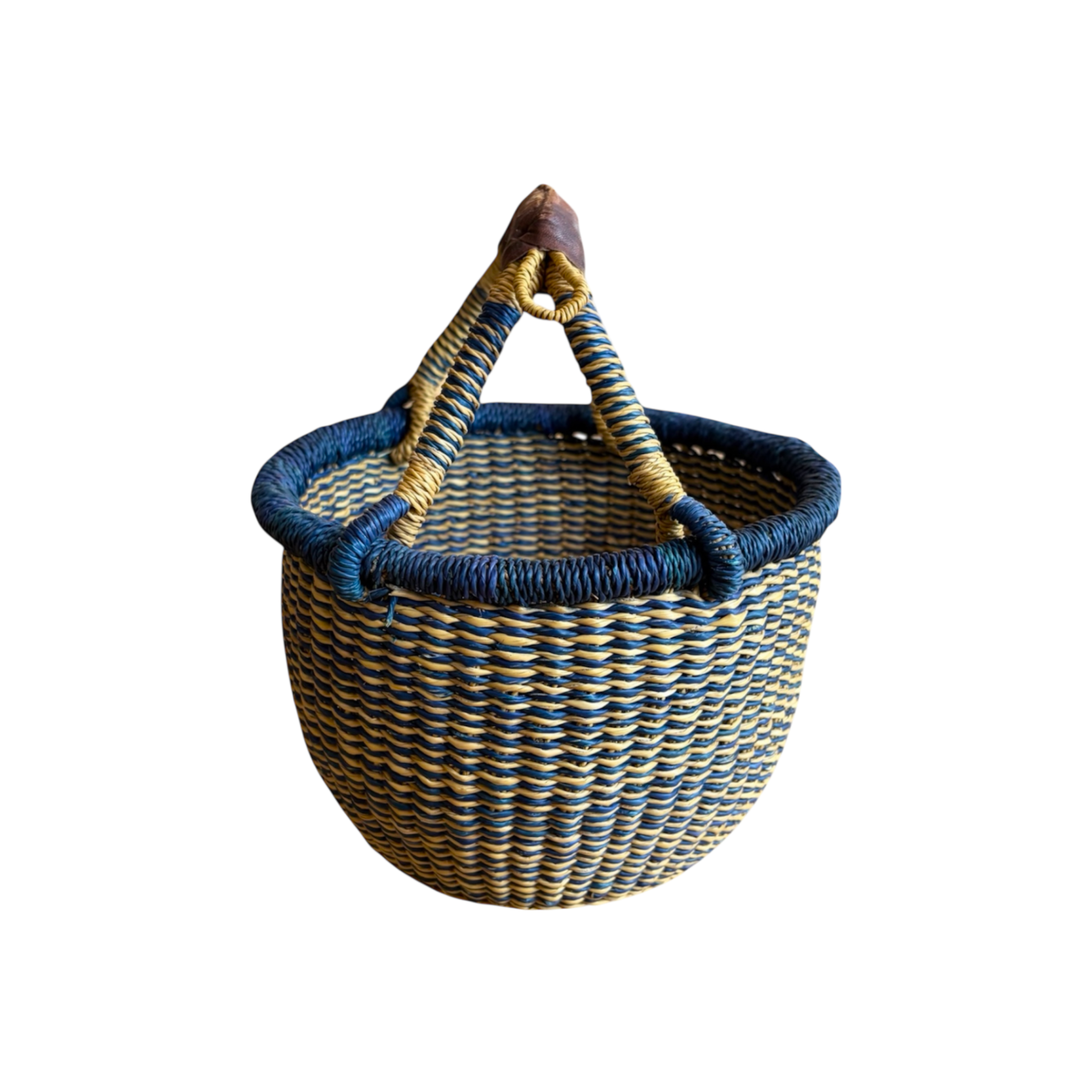 African heritage bolga basket S (Navy)