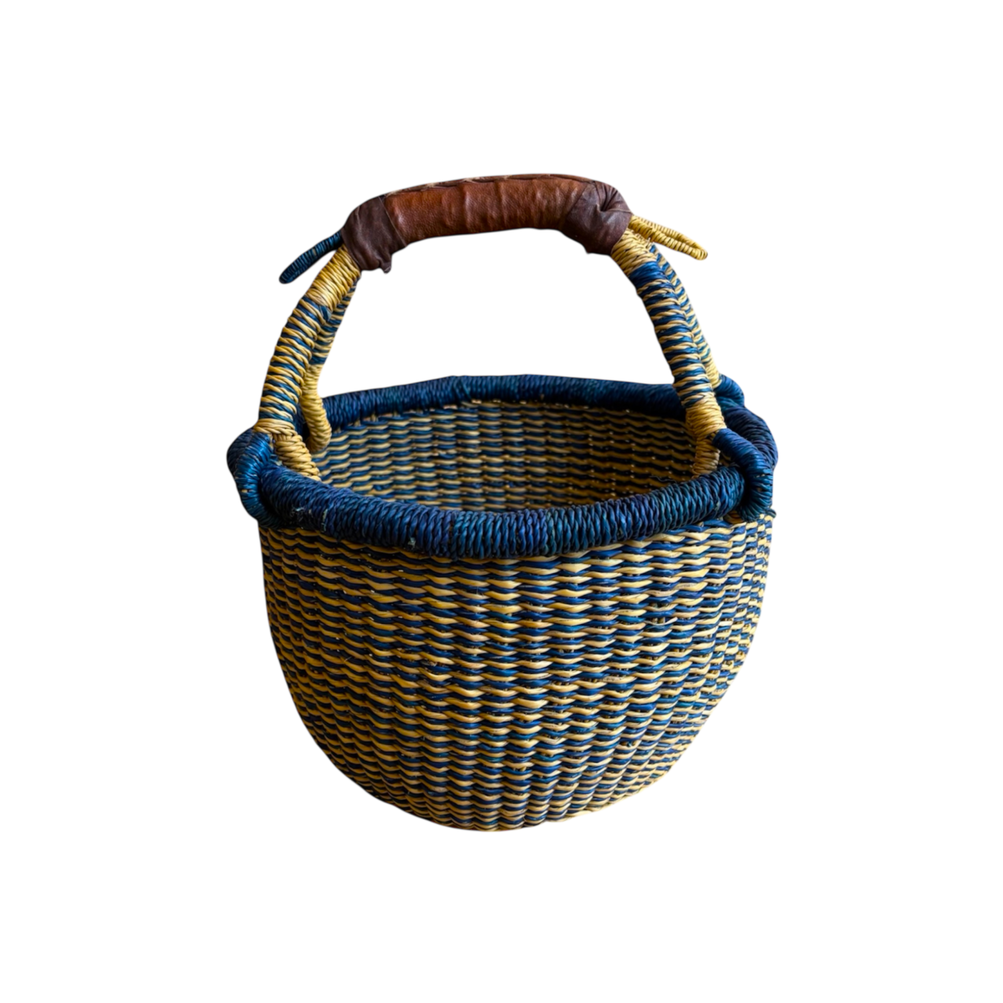 African heritage bolga basket S (Navy)