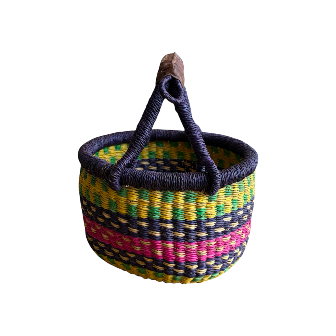 African heritage bolga basket S (Pink multi)