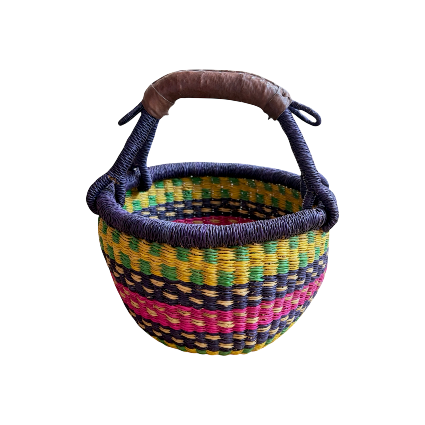 African heritage bolga basket S (Pink multi)
