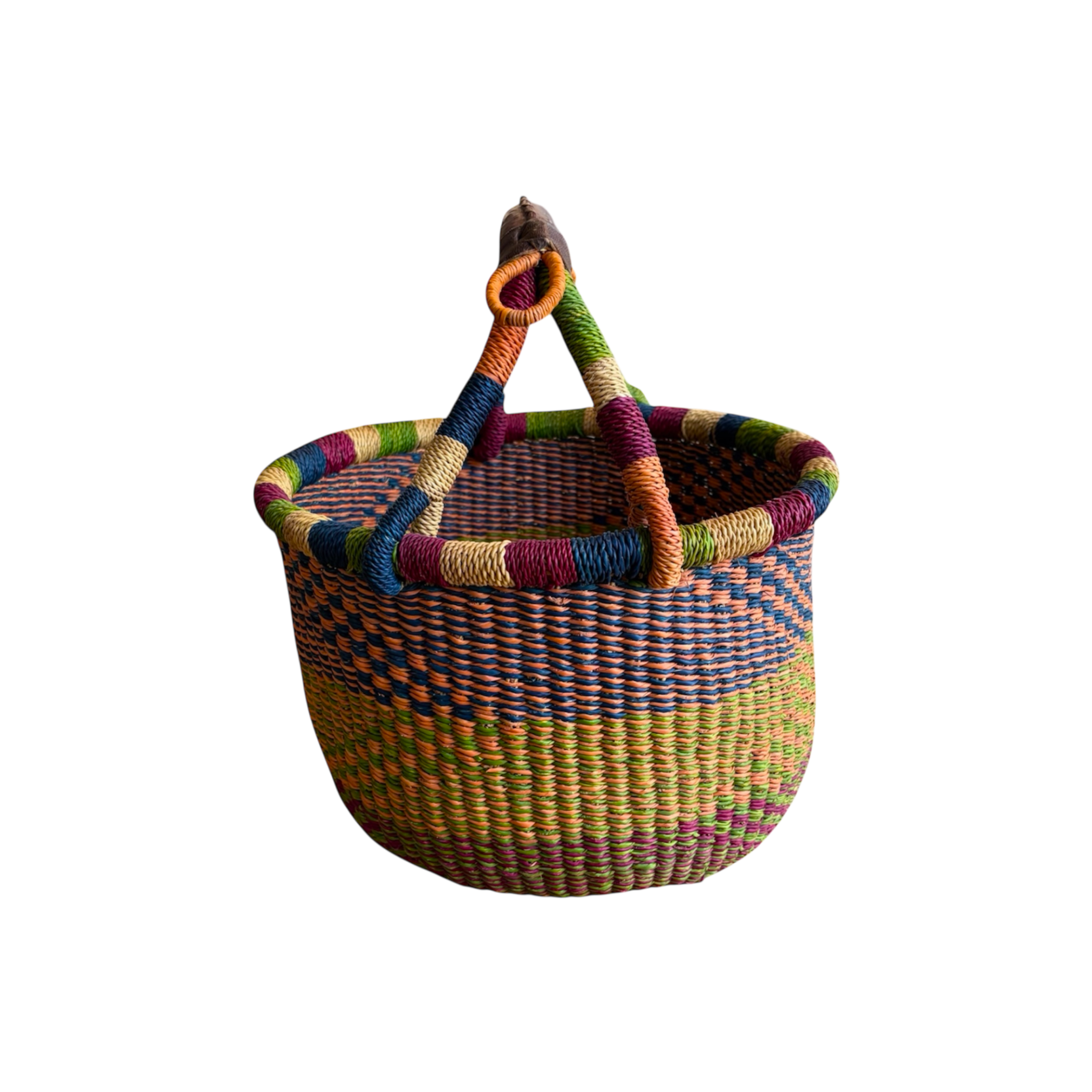 African heritage bolga basket S (Orange multi)