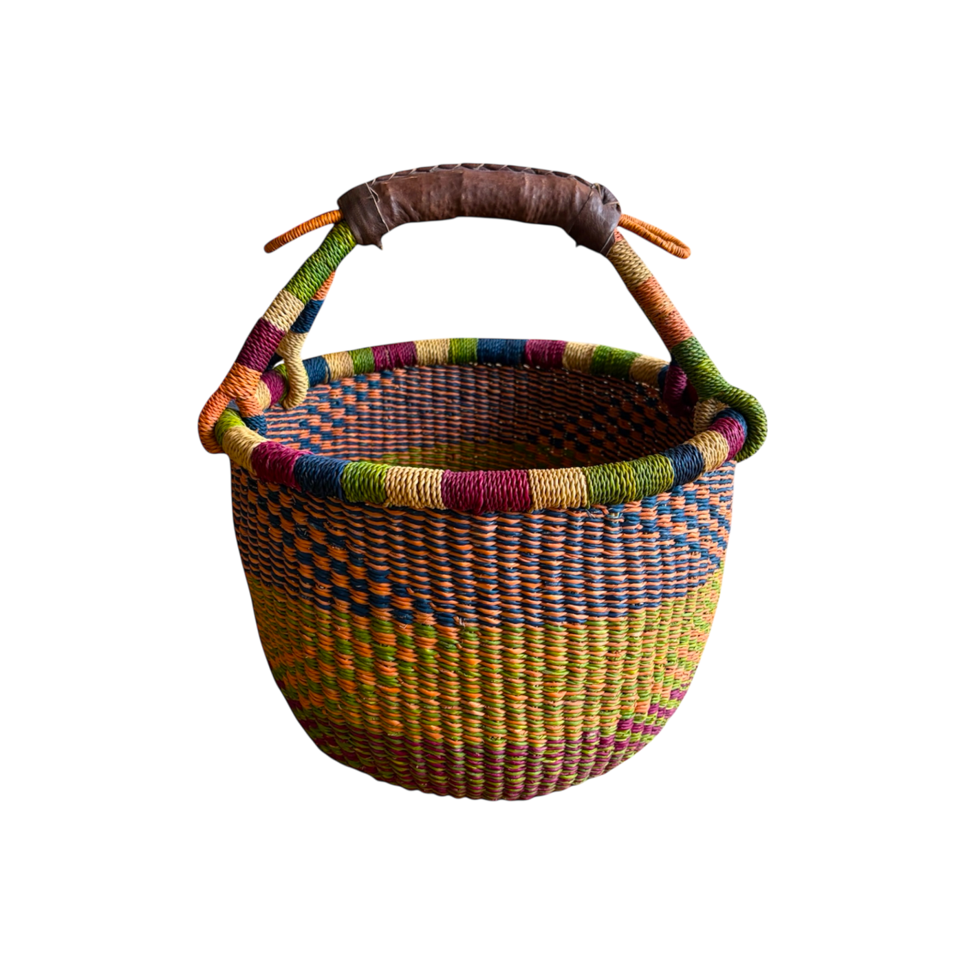 African heritage bolga basket S (Orange multi)